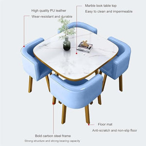 ORBANA Office Table and Chair Set - Round Kitchen Table and Chairs for 4 - Modern Vintage Home Furniture Set