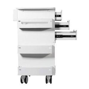 TrippNT Core DX Cart with Smoke Sliding Door - White HDPE - 3 Locking Drawers - Bulk Storage - Acrylic Door