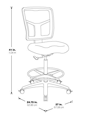 Office Star Drafting Chair with Footring, Coal FreeFlex and Chrome Base