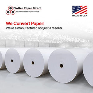 PlotterPaperDirect CAD Paper Rolls, 24’’ x 100’ (4 Pack) , 36 lb. Coated 92 Bright White Paper on a 2’’ Core, 75 GSM Plotter Paper For Engineers, Architects, Copy Service Shops w/ Inkjet Printers