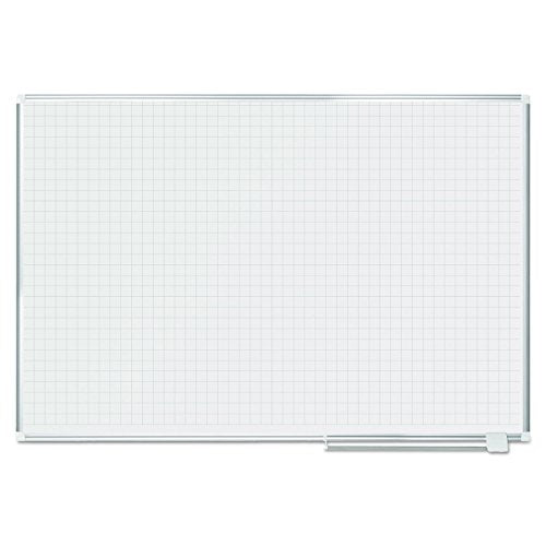 MasterVision MA2747830 Grid Planning Board, 1-Inch Grid, 72x48, White/Silver
