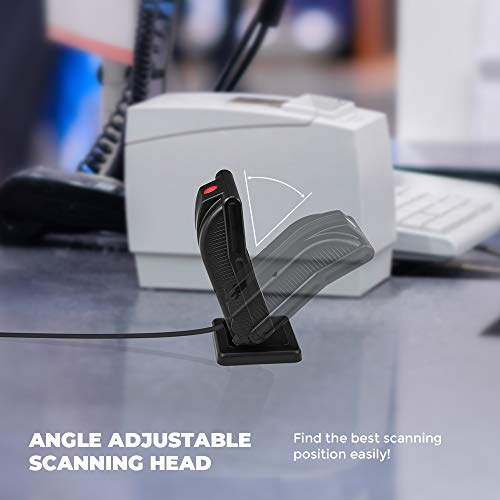 Case of 10 Packs, MUNBYN 1D 2D Omnidirectional Barcode Scanner, 1200Scans/Sec USB Wired QR Code/Data Matrix/PDF417 Scanner Handsfree, Compatible with Windows, Mac, Linux,