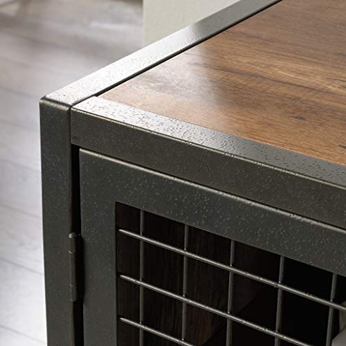 Sauder 420649 Boulevard Cafe Credenza, Holds up to a 65" TVs, Black & Vintage Oak Finish