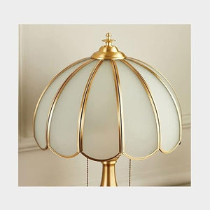 None European Light Luxury Desk Lamp Copper Antique Bedside Lamp