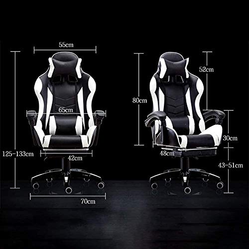 AkosOL Luxury Boss Chair Big Tall Executive Office Gaming Computer Chair PU Leather Desk Chair - White