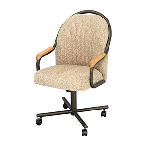 Caster Chair Company Swivel Tilt Caster Arm Chair in Wheat Tweed Fabric