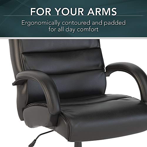 Bush Business Furniture Soft Sense Big and Tall High Back Leather Executive Office Chair in Black