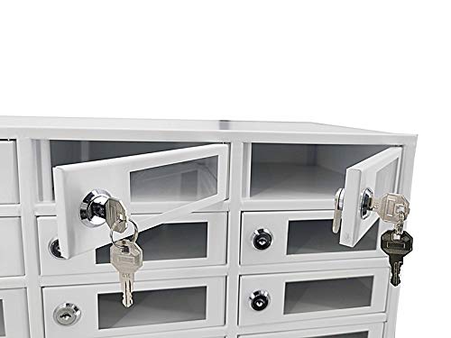 FixtureDisplays 30-Slot Cell Phone Storage Station Lockers with Clear Window and Mail Slot - No Charging Capability