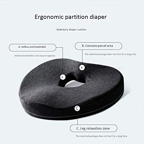 XIXIDIAN Memory Foam Seat Cushion for Back Pain Relief - Washable Cover