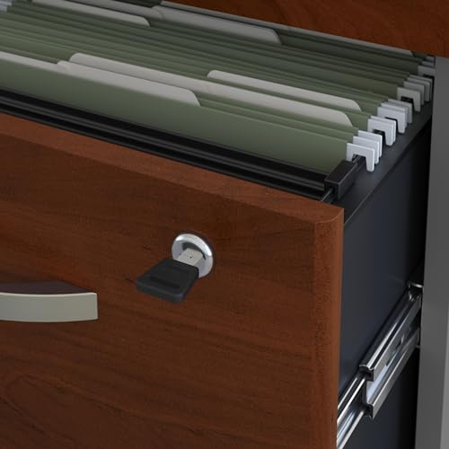 Bush Business Furniture Series C Right Handed L Shaped Desk with Mobile File Cabinet in Mocha Cherry