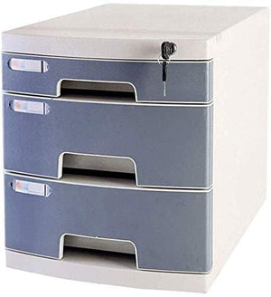 YONGYONGCHONG Lockable File Cabinet Office Storage Drawer Organizer White PP Plastic (29.5X39.4X32.5CM) - Color: B1