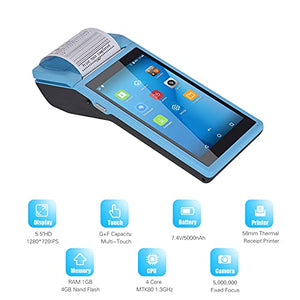 Aibecy1 All in One Handheld PDA Printer Smart POS Terminal Wireless Portable Printers Intelligent Payment Terminal Function BT/WiFi/USB OTG/ 3G Communication, Blue, 3G&1D&NFC&US Plug