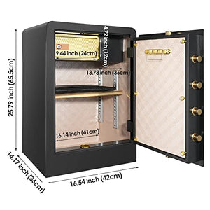 DIOSMIO Fireproof Safe with Fireproof Bag,HD LCD Screen Double Lock Cabinet Safe for Money Pistol Jewelry Files Storage,Fireproof Safe Box for Home Office Hotel(4.02Cub)