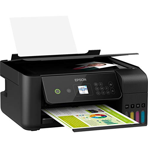 Epson EcoTank ET 2719 Wireless Color Inkjet All-in-One Supertank Printer for Home Business Office - Black - Print Scan Copy - Voice Activated - 10.5 ppm, Borderless Photo Printing, Ethernet
