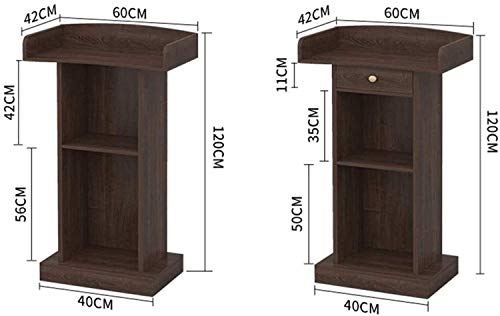JOuan Lectern Podium Stand - White, Size Without Drawer