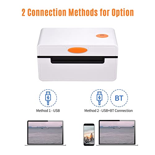 Desktop Thermal Label Printer for 4x6 Shipping Package - All-in-One Label Maker - 180mm/s Speed - Max. 110mm Paper Width - USB Color