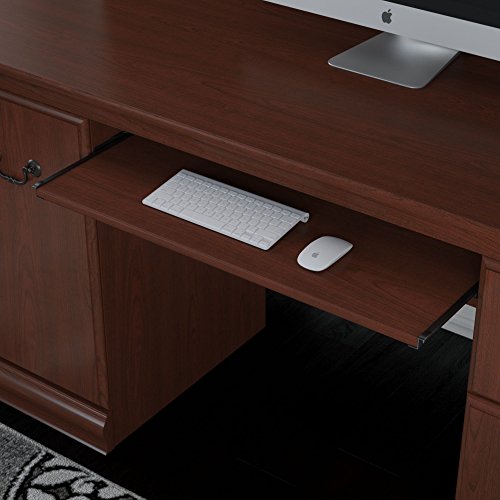 Bush Furniture Birmingham Office Desk with Hutch in Harvest Cherry