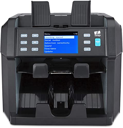 ZZap NC70 Mixed Denomination Bill Counter/2 Pocket Sorter/Counterfeit Detector - Money Cash Value Currency Machine