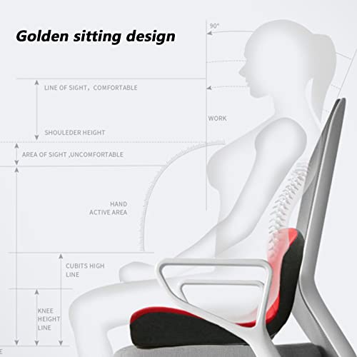LSTQPK Memory Foam Office Chair Cushion for Back and Butt Pain Relief - Green, Size 161