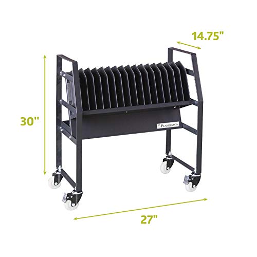 Pearington 16 Device Mobile Open Charging Cart for iPads, Chromebooks and Laptop Computers, Compatible with Any Screen Size, Easy Access Slots, Removable Dividers, Small Footprint, Surge Protection