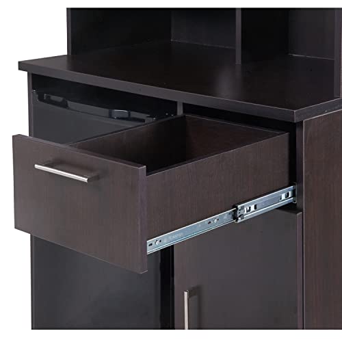 BREAKtime Espresso Kitchen Lunch Break Room Cabinets Model 2312 - 2 Piece Group (Factory Assembled)