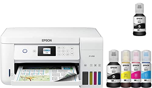 Epson EcoTank ET 2760 Special Edition All-in-One Inkjet Printer | Wireless Printing | Print, Copy, Scan | Prints up to 10 Pages per Minute in Black | Plus One Bonus Bottle of Black Ink - U Deal