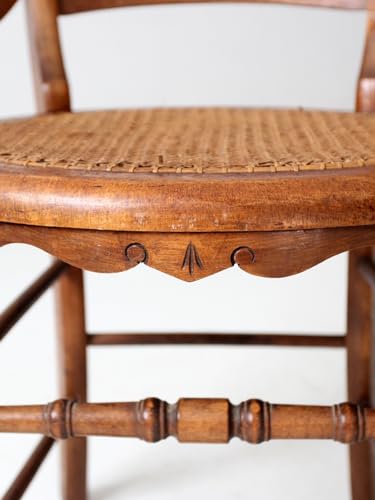 Lschool Antique Victorian Cane Seat Chairs Pair
