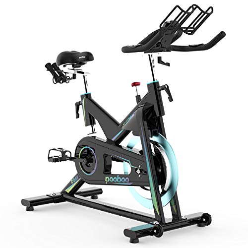 pooboo Pro Indoor Cycling Bike Stationary, Magnetic Resistance Belt Drive Exercise Bike, High Weight Capacity, Heavy Duty Flywheel for Home Office Cardio Workout Bike Training Max 330lb (X6)