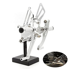 CORCI Motorcycle Rearset Footrests Foot Pegs for NSF100 NSR50 2004-2010 - Silver