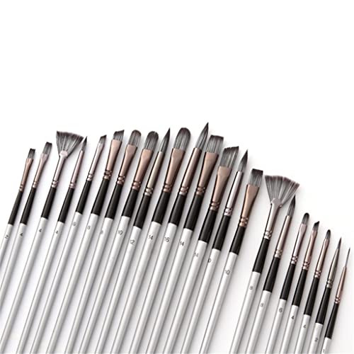 NIZYH 24pcs/set Nylon Hair Wooden Handle Watercolor Paint Brush Pen Scrubbing Scraper Acrylic Painting Art Paint Brushes Supplies