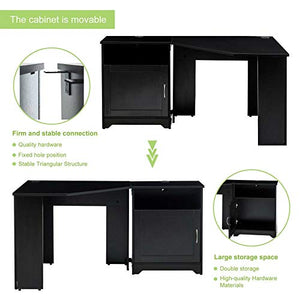 L Shaped Computer Desk Corner PC Laptop Table Gaming Workstation Home Office