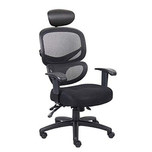 Boss Office Products B6338-HR Multi-Function Task Chair with Headrest in Black