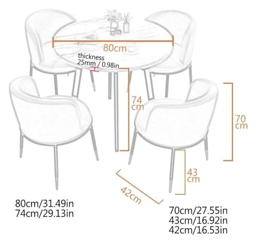DioOnes Modern Table Set for Business and Home - Round Wooden Table with Chairs