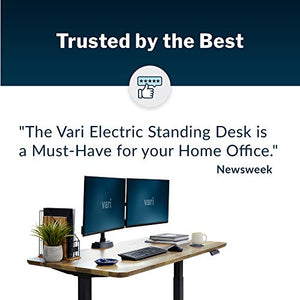 Vari Electric Standing Desk 60" x 30" - Dual Motor Sit to Stand Desk - Push Button Memory Settings - Solid Top with 3-Stage Adjustable Steel Legs - Work or Home Office Desk