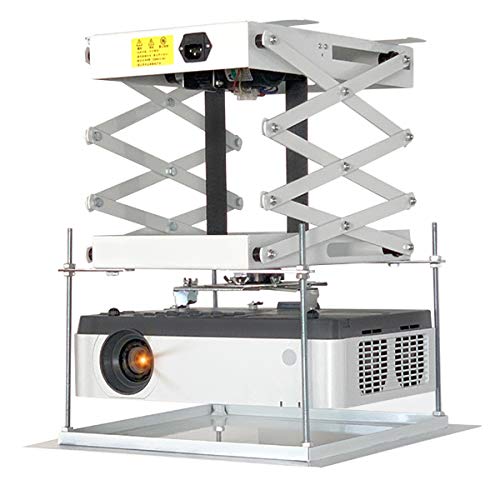 CGOLDENWALL Electric projector Lift 30cm/ 11.8inch Ultra-thin Hidden Ceiling Mount Projector Hanger Remote Control For Cinema Church Hall School Double motors Running Distance: 100cm/39.37inches