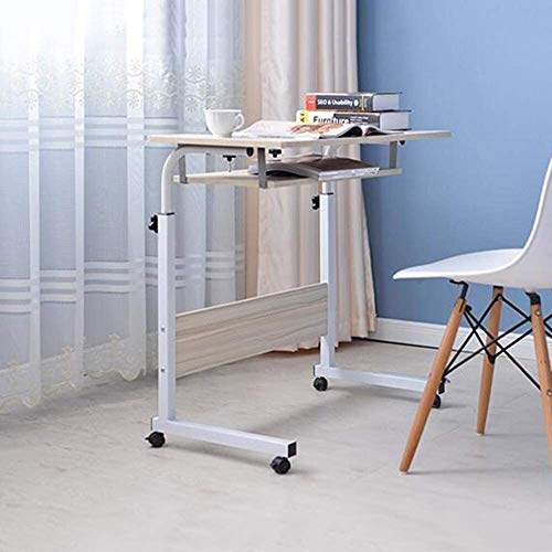 FXZMJN Computer Desk Folding Tables,Laptop Stand Adjustable Computer Desk Wheels Portable Side Bed Sofa Hospital Reading Eating