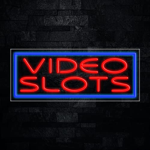 LED Flex Neon Video Slots Sign for Business Displays | Electronic Light Up Sign for Retail Businesses | 32"W x 13"H x 1"D