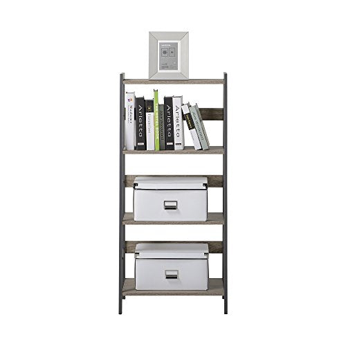 Signature Design by Ashley Homestar 2 Piece Laptop Desk & 4-Shelf Bookcase Set, 43" x 23.6" x 47"/20" x 14" x 44", Reclaimed Wood