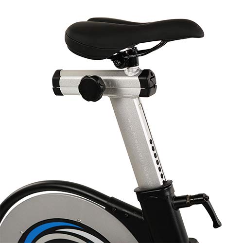Sunny Health & Fitness Asuna 6100 Sprinter Cycle Exercise Bike - Magnetic Resistance Belt Rear Drive, 350 lb Max Weight with RPM Cadence Sensor, Dual Foot Cage/Clipless (SPD) Pedals