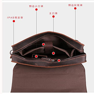 KGEZW Fashion Business Men's Handbag Retro Horizontal Briefcase Men's Bag Diagonal Bag Computer Bag (Color : B, Size : 37 * 28 * 9cm)