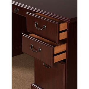 kathy ireland Home by Bush Furniture Bennington Manager's Desk and Credenza in Harvest Cherry