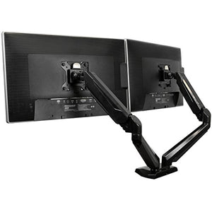 StarTech.com Desk Mount Dual Monitor Arm - Adjustable - Supports Monitors 12” to 30” - Full Motion VESA Mount Double Monitor Arm - Desk Clamp - Black (ARMSLIMDUO)