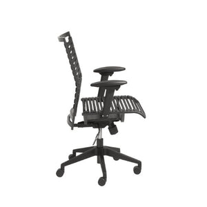Euro Style Pro Flat Bungie High Back Adjustable Office Chair with Adjustable Arms, Black Bungies with Graphite Black Frame
