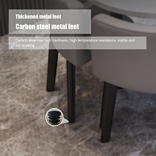 KUKIXO Business Reception Coffee Table and Chair Set, Retro Style PU Leather, Metal Legs - Dark Gray