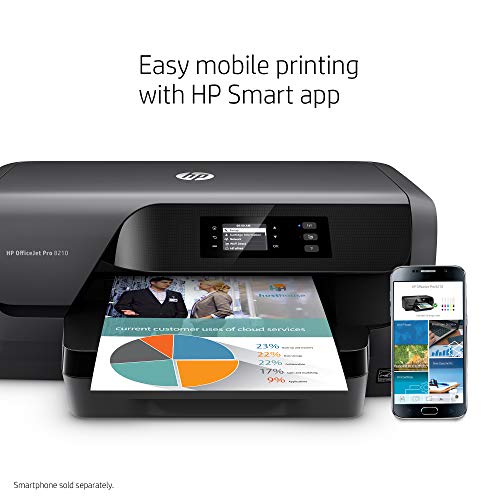HP OfficeJet Pro 8210 Wireless Color Printer, HP Instant Ink or Amazon Dash replenishment ready (D9L64A)