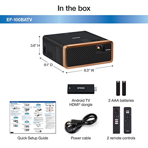 Epson EF-100 Smart Streaming Laser Projector with Android TV - Black