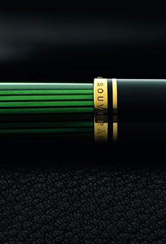 Pelikan Souverän M600 Fountain Pen, Medium Nib, Black/Green, 1 Each (980029)