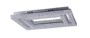 Lumenno Midori Collection Chrome/Crystal Dimmable LED Square Flush Mount