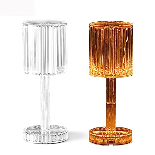 LED Night Light Desk Lamp Touch Sensor Crystal Table Lamp (White/Yellow)