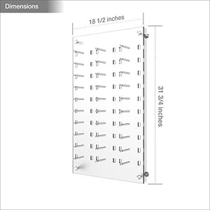 Framedisplays.com Optical Display for 30 Eyewear Frames - Wall Mount Acrylic Sunglass Display - Frosted White - 31.75” x 18.5”